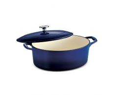 Tramontina Bratpfanne aus Gusseisen emailliert Ovaler Schmortopf 5.5-Quart Kobalt mit Farbverlauf
