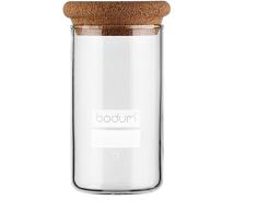 Bodum 8525-109-2 Yohki Vorratsdosen mit Korkdeckel, 0.25 L Vorratsdosen, Glas, Kork, Transparent, 6.6 x 6.6 x 11.5 cm