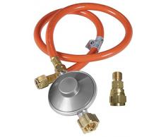 Outdoorchef Grill Gasdruckregler 50mbar– Druckminderer für einfache Selbstmontage – Gasschlauch + Druckregler + Adapter für Gasgrill