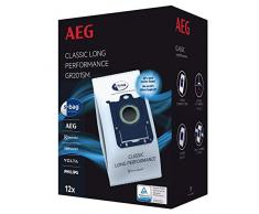 AEG GR201SM s-bag Staubbeutel Classic Long Performance MegaPack (12 Synthetik Staubsaugerbeutel für dauerhaft hohe Saugleistung, optimale Filtration, Hygieneverschluss, 60% mehr Saugkraft, weiß)