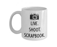 PixiDoodle Scrapbooking Kaffeetasse mit Fotodruck 11 oz weiß