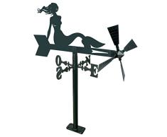 Arthifor Gartenlaterne mit Meerjungfrauen-Silhouette, Schwarz matt