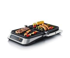 Arendo - Kontaktgrill - Elektrogrill mit Digitalsteuerung 1900 W - elektrischer Tischgrill Sandwichmaker - 7 Programme - antihaft beschichtetes Edelstahl - abnehmbare Platten Abtropfschale - GS