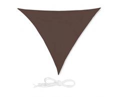 Relaxdays Sonnensegel Dreieck, wasserabweisend, UV-beständig, mit Spannseilen, Terrasse, Balkon, Garten, 6x6x6m, braun
