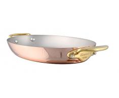 Mauviel 6724.35 MHeritage M150B Pfanne, oval, Kupfer, 33,8 cm, Griff aus Bronzefarben