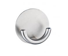 WENKO 4466190100 Wandhaken Rondo matt, selbstklebend, Edelstahl rostfrei, 5.3 x 2.5 x 5.3 cm, Matt