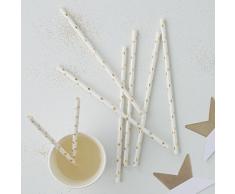 Ginger Ray Strohhalme mit goldfarbener Folie, metallischer Stern