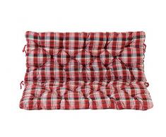 Ambientehome 2er Bank Sitzkissen und Rückenkissen Hanko, kariert rot, ca 120 x 98 x 8 cm, Bankauflage, Polsterauflage