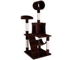 dibea Kratzbaum, Kletterbaum für Katzen (Höhe 133 cm), braun