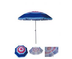 WDK Partner zyt-1408plyuv-r Sonnenschirm 140 cm gestreift, rot, mehrfarbig, 1, 0000 x 1, 0000 cm