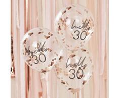 Ginger Ray Mix It Up Rose Gold Konfetti gefülltHello 30 Ballons Party