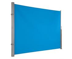 Ultranatura Maui Seitenmarkise, Seitenwandmarkise ausziehbar, Seitenrollo Balkon, Terrasse und Garten, Windschutz und Sichtschutz robust, 300 x 180 cm, blau