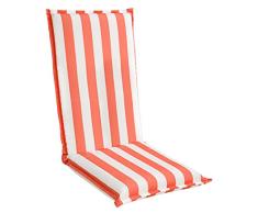 Dehner Hochlehner Auflage Evi, ca. 120 x 50 x 8 cm, Polyester, rot/weiß