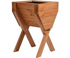 dobar dekoratives Hochbeet aus Holz (Kiefer): Tischbeet Bausatz für Gemüse, Kräuter, Blumen, flexibel platzierbar, braun, 39 x 40 x 61 cm, 58100FSC