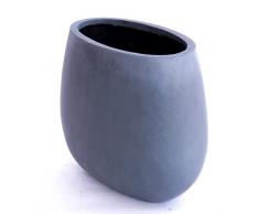 Pflanzkübel Blumenkübel Blumentopf Fiberglas Oval LxBxH 62x40x50cm grau.