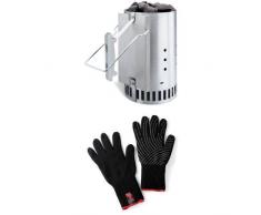 Weber 7416 Anzündkamin Rapidfire + Grillhandschuhe