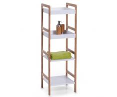 Zeller 18631 Standregal mit 4 Böden, Bamboo/Mitteldichte Holzfaserplatte (MDF), 36 x 33 x 110 cm, weiÃ