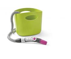 GF Garden, Aquapop 15, ausziehbarer Gartenschlauch im gebrauchsfertigen Set, 15M, mit praktischer Aufbewahrungstasche aus Kunststoff, zum Bewässern von Gärten und Balkonen, Farbe Limettengrün