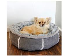 Rosewood 04370 Hundebett in Donut-Form mit Dicker Plüsch-Innenseite, grau, Länge: 50 cm