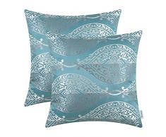 Kissenbezüge, Kissenhülle CaliTime 2 Stück Kissen Werfen Kissen Abdeckungen Fälle Schutz Muscheln zum Couch Sofa Schlafzimmer Zuhause Weihnachten Dekor (45cm x 45cm)