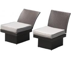 Ambientehome 63824 Ergänzung 2 x Verstellbarer Sessel Tunis II Polyrattan gold / braun