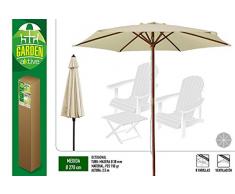 Aktive Garden Sonnenschirm sechseckig mit Holzmast 270 cm cremefarben