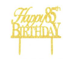 Glitter gold Acryl Happy Birthday Cake Topper Dekorationen 85 gold
