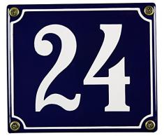 Buddel Bini Wetterfestes Emaille Hausnummernschild 24 12 x 14 cm, sofort lieferbar, blau