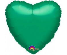 Anagram Folienballon Herz 18 Zoll (45,72 cm) grün-metallic