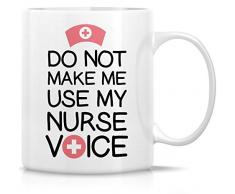Retreez Lustige Tasse – Do Not Make Me Use My Nurse Voice, 325 ml, Keramik Kaffeetasse – lustig, Sarcasmus, sarkastisch, inspirierendes Geburtstagsgeschenk für Freunde, Kollegen, Geschwister, Freundin, Mutter, Mutter