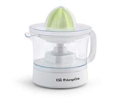 Orbegozo EP 1510 Elektrische Saftpresse für Orangen, 2 Kegel für verschiedene Teile, herausnehmbarer Behälter 0,5 l, bidirektionale Rotation