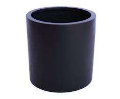 Pflanzkübel Blumenkübel Pflanztopf Blumentopf Fiberglas zylindrisch D50xH50cm schwarz-matt.
