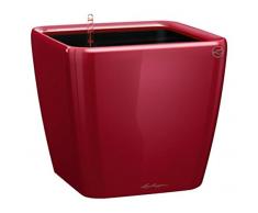 LECHUZA QUADRO Premium LS 50, Scarlet Rot Hochglanz, Hochwertiger Kunststoff, Inkl. Bewässerungssystem, Herausnehmbarer Pflanzeinsatz, Für Innen- und Außenbereich, 16287