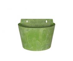 Artstone Pflanzgefäß Wandtopf Claire, frostbeständig und leichtgewichtig, Limegrün, 24x16x18cm