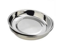 Eagrye Speiseteller aus 18/10 Edelstahl, rund, 24 cm, 4 Stück