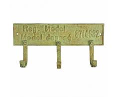 Esschert Design Wandhaken, Garderobenleiste mit 3 Haken aus Gusseisen