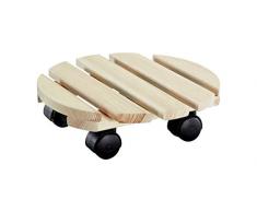 WAGNER Pflanzenroller PALETTI Ø 30 cm I Pflanzenroller für Innenbereich, Kiefer Natur I Blumenroller aus FSC-zertifiziertem Massivholz I Kübelroller aus Holz I Tragkraft 100 kg – 20001801