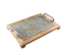 Thirstystone NCIL070 Serviertablett, klein, silberfarben/Braun