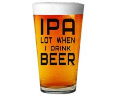 Shop4Ever IPA Bierglas mit Lasergravur 16 oz. Schwarz (mit Aufdruck)