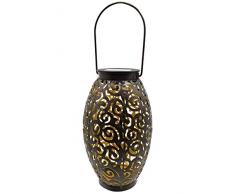 Dehner Solarlaterne Tanger, Ø 13.3 cm, Höhe 22.5 cm, Metall, gold/braun