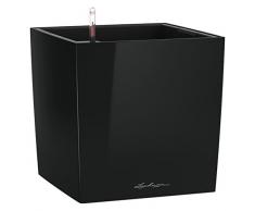 LECHUZA CUBE Premium 50, Schwarz Hochglanz, Hochwertiger Kunststoff, Inkl. Bewässerungssystem, Herausnehmbarer Pflanzeinsatz, Für Innen- und Außennutzung, 16569