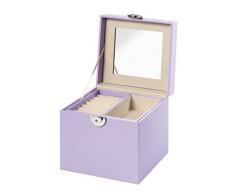 Clauss Schmuckkästchen, Spiegel im Deckel, Geschenk, PU-Leder, BC-10050, Samt, 15 x 15 x 15 cm