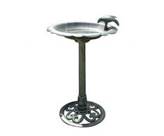 Alpine Corporation Vogeltränke und Futterstation aus Kunststoff – für Garten, Terrasse, Terrasse, Veranda, Grün