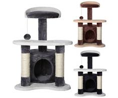 dibea KB00141, Kratzbaum - Kletterbaum für Katzen (Höhe 65 cm), grau/weiß
