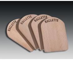 Küchenprofi 1748001000 Raclette Brettchen Holz 4er Set, Stahl, braun