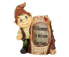 Dehner Dekofigur Garten-Männchen mit Solar, ca. 12.2 x 23.3 x 18.4 cm, Polyresin