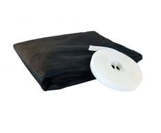 Insektenschutz Fliegengitter Insektenschutzgewebe für Dachfenster, Reißverschluss Ermöglicht Durchgreifen, inkl. Selbstklebenden Montage-Klettband, Anthrazit, 130 x 150 cm, Windhager 03433