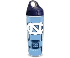 Tervis 1324870 North Carolina Tar Heels Spirit Isolierbecher mit Wrap und marineblauem Reisedeckel, 473 ml, Tritan, transparent marineblau, mit grauem Deckel 24 oz farblos