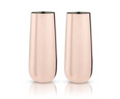 Viski 6456 Summit: Stemless Copper Champagne Flutes Champagnerglas, glas, Mehrfarbig