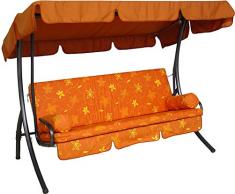 Angerer 1920/077/11 Trend Hollywoodschaukel, 3-Sitzer, Korfu terra,Orange